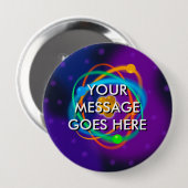 Gepersonaliseerd Bericht Atoomstructuur Wetenschap Ronde Button 4,0 Cm (Voorkant /achterkant)