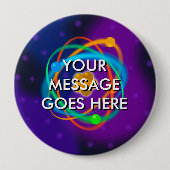 Gepersonaliseerd Bericht Atoomstructuur Wetenschap Ronde Button 4,0 Cm (Voorkant)