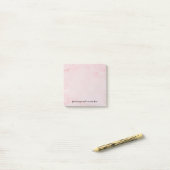 Gepersonaliseerd Bericht Elegant Script Roze Marme Post-it® Notes (Op bureau)