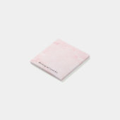 Gepersonaliseerd Bericht Elegant Script Roze Marme Post-it® Notes (Schuin)