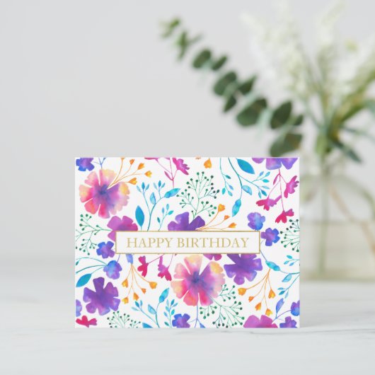 Gepersonaliseerd bericht Floral Pattern Briefkaart (Staand voorkant)