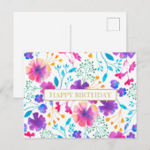 Gepersonaliseerd bericht Floral Pattern Briefkaart (Voorkant / Achterkant)