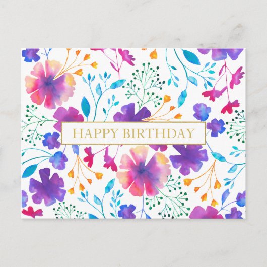 Gepersonaliseerd bericht Floral Pattern Briefkaart (Voorkant)