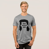 Gepersonaliseerd bericht Grappig Mullet Graphic Tri-Blend Shirt (Voorkant volledig)
