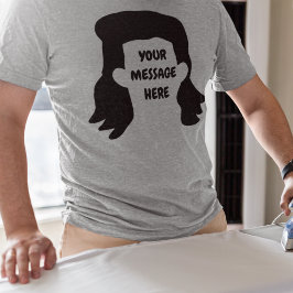 Gepersonaliseerd bericht Grappig Mullet Graphic Tri-Blend Shirt