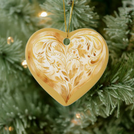 Gepersonaliseerd bericht Kleurrijk "Goud" Bloemig  Keramisch Ornament