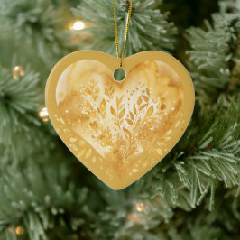 Gepersonaliseerd bericht Kleurrijk "Goud" Bloemig  Keramisch Ornament