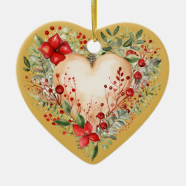 Gepersonaliseerd bericht Kleurrijk "Goud" Bloemig  Keramisch Ornament