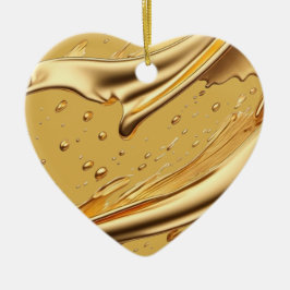 Gepersonaliseerd bericht Kleurrijke "gouden" hart Keramisch Ornament