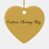 Gepersonaliseerd bericht Kleurrijke "gouden" hart Keramisch Ornament (Achterkant)