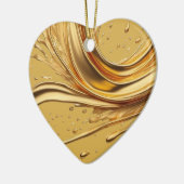 Gepersonaliseerd bericht Kleurrijke "gouden" hart Keramisch Ornament (Links)