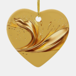 Gepersonaliseerd bericht Kleurrijke "gouden" hart Keramisch Ornament