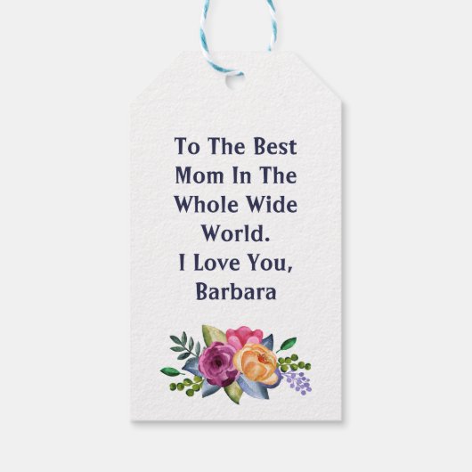 Gepersonaliseerd bericht Moederdag Cadeaulabel (Achterkant)