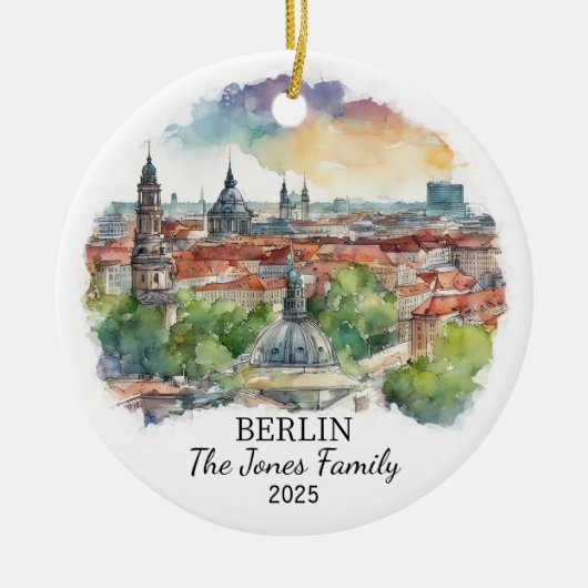 Gepersonaliseerd Berlijns Ornament, Duitsland Gift Keramisch Ornament (Voorkant)