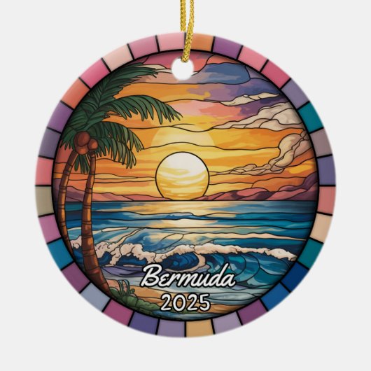 Gepersonaliseerd Bermuda Ornament, Brits Overzees Keramisch Ornament (Voorkant)