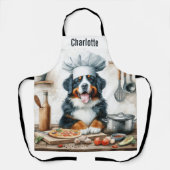 Gepersonaliseerd Berner Berghond Koken Chef Schort (Voorkant)