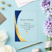 Gepersonaliseerd beroep – Elegant goud & blauw Acryl Uitnodigingen (Insitu (Huwelijk))