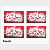 Gepersonaliseerd besneeuwd Kerst sticker (Vel)
