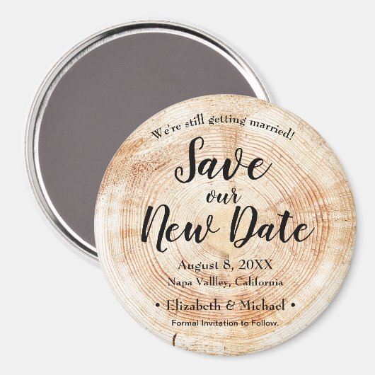 Gepersonaliseerd Bespaar onze nieuwe datumbruiloft Magneet (Voorkant / Achterkant)