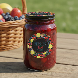 Gepersonaliseerd bessenjam rond jarlabel ronde sticker
