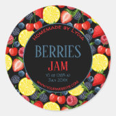 Gepersonaliseerd bessenjam rond jarlabel ronde sticker (Voorkant)