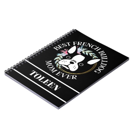 Gepersonaliseerd Beste Franse Bulldog Mam ooit Notitieboek (Linkerzijde)