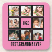 Gepersonaliseerd beste grootmoeder ooit 8 Foto col Bier Onderzetter (Voorkant)