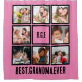 Gepersonaliseerd beste grootmoeder ooit 8 Foto col Douchegordijn (Voorkant)