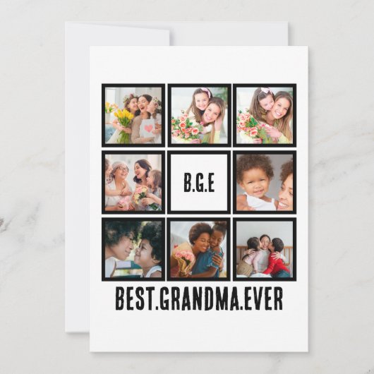Gepersonaliseerd beste grootmoeder ooit 8 Foto col Feestdagenkaart (Voorkant)