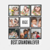 Gepersonaliseerd beste grootmoeder ooit 8 Foto col Fleece Deken (Voorkant)