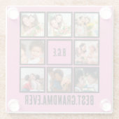 Gepersonaliseerd beste grootmoeder ooit 8 Foto col Glazen Onderzetter (Achterkant)