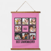 Gepersonaliseerd beste grootmoeder ooit 8 Foto col Hangend Wandkleed (Voorkant)