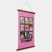 Gepersonaliseerd beste grootmoeder ooit 8 Foto col Hangend Wandkleed (Gebogen)