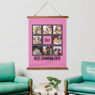 Gepersonaliseerd beste grootmoeder ooit 8 Foto col Hangend Wandkleed