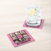 Gepersonaliseerd beste grootmoeder ooit 8 Foto col Kartonnen Onderzetters (Insitu)