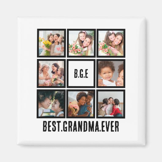 Gepersonaliseerd beste grootmoeder ooit 8 Foto col Magneet (Voorkant)