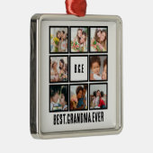 Gepersonaliseerd beste grootmoeder ooit 8 Foto col Metalen Ornament (Rechts)