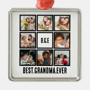 Gepersonaliseerd beste grootmoeder ooit 8 Foto col Metalen Ornament