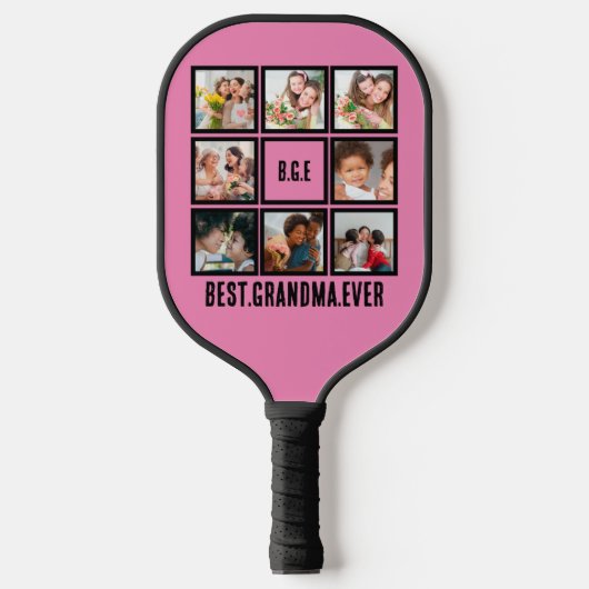 Gepersonaliseerd beste grootmoeder ooit 8 Foto col Pickleball Paddle (Voorkant)