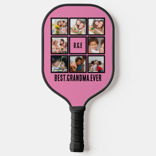 Gepersonaliseerd beste grootmoeder ooit 8 Foto col Pickleball Paddle (Achterkant)