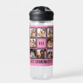 Gepersonaliseerd beste grootmoeder ooit 8 Foto col Waterfles (Voorkant)