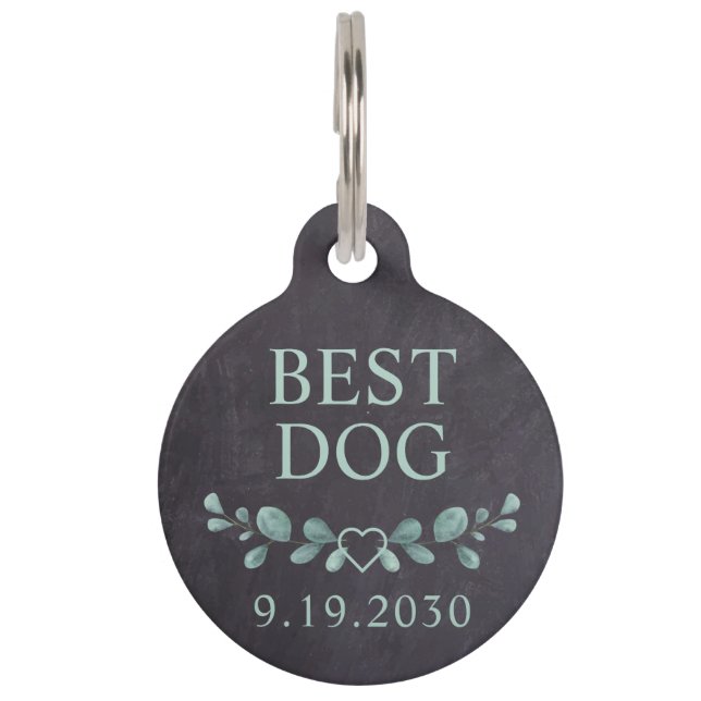 Gepersonaliseerd beste hond Rustic Pet Wedding  Huisdierpenning (Voorkant)