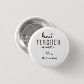 Gepersonaliseerd beste leraar-aver-cadeau voor ler ronde button 3,2 cm (Voorkant /achterkant)