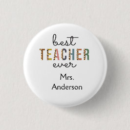Gepersonaliseerd beste leraar-aver-cadeau voor ler ronde button 3,2 cm