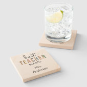 Gepersonaliseerd beste leraar-aver-cadeau voor ler stenen onderzetter (Zijkant)