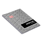 Gepersonaliseerd beste leven ooit zwart wit rood notitieboek (Rechterzijde)