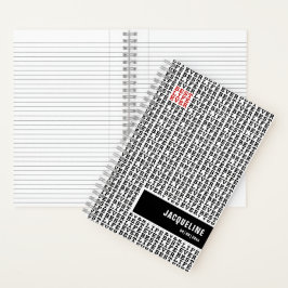 Gepersonaliseerd beste leven ooit zwart wit rood notitieboek