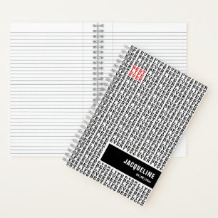 Gepersonaliseerd beste leven ooit zwart wit rood notitieboek