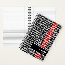 Gepersonaliseerd beste leven ooit zwart-wit rood s notitieboek