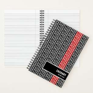 Gepersonaliseerd beste leven ooit zwart-wit rood s notitieboek